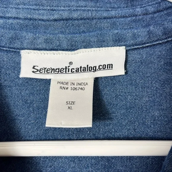 Vintage Blue Denim Cotton Button-Up Shirt Size XL Western‎ Equestrian Cowgirl - Picture 5 of 9